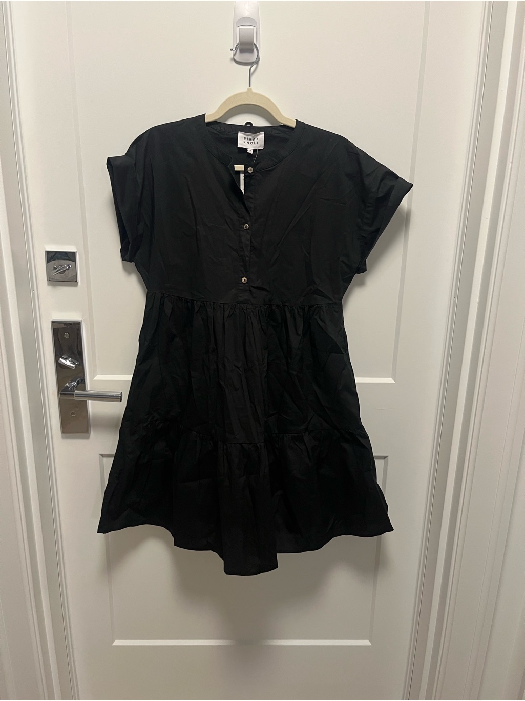 Nwt~Bird & Knoll ~ Marisol Cotton Minidress ~ Black — image 5 of 8